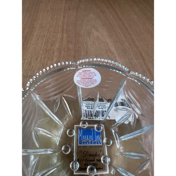 Vintage Manhattan by Crystal Clear “Drape” 5.5" Votive Candle Holder w/ Box - Picture 6 of 6